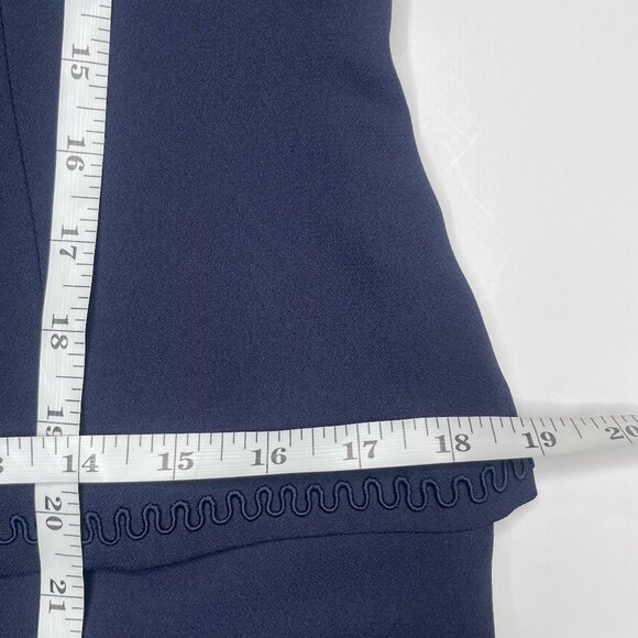 Vintage R&M Richards Navy Beaded Back Accent Mother of the Bride Dress Gown 8P - Picture 9 of 14